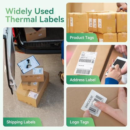 iDPRT Shipping Labels - 4x6 Thermal Direct Address Labels, Fan-Fold, Strong Adhesive, 500 per Stack, Compatible with JADENS,MUNBYN,Nelko,Phomemo,KNAON,iDPRT Thermal Label Printers