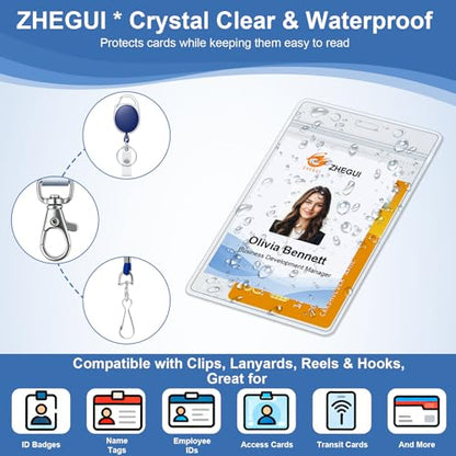Breakaway Lanyards for ID Badges 25 Pack with Clear Vertical Badge Holders - color: Breakaway Blue, size: 25 Pack