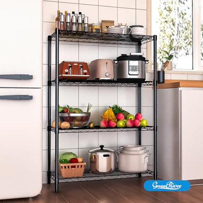 Guan River 4-Shelf Adjustable Metal Wire Shelving,Black,36"L x 14"W x 54"H - color: Black, size: 36"L x 14"W x 54"H