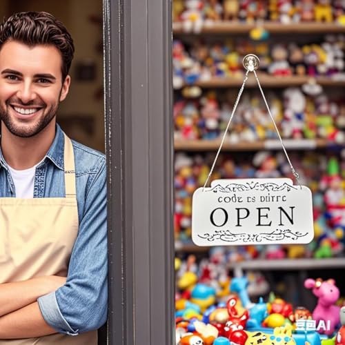 Open and Closed Business Sign Plastic Signboards Double Sided Reversible Open and Closed Hanging Sign for Store Restaurant Club Cafe Hotel
