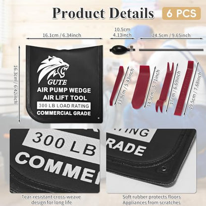GUTE Air Wedge Bag Pump 6 Pack 300LBS Leveling Alignment Tool Kit - color: White