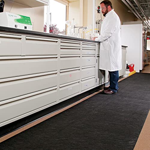 PIG Grippy Floor Mat | Industrial Entrance Mat with Adhesive Backing | 4' x 100' Mat Runner | Black | GRP48200-BK - color: Black, size: 4' W x 100' L