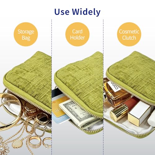 Small Travel Jewelry Case with Earring Box Mini Jewelry Case - color: Green