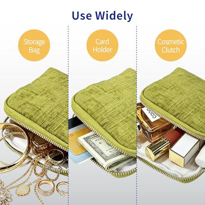 Small Travel Jewelry Case with Earring Box Mini Jewelry Case - color: Green