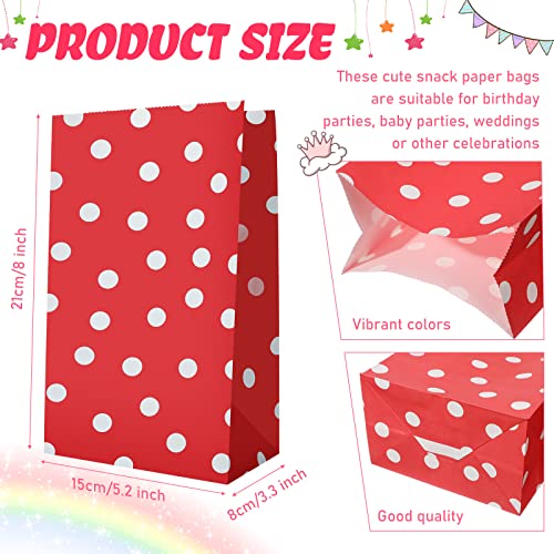 Zhehao 120 Pcs Party Favor Bags, 12 Colors Polka Dot Paper Bags for Kids