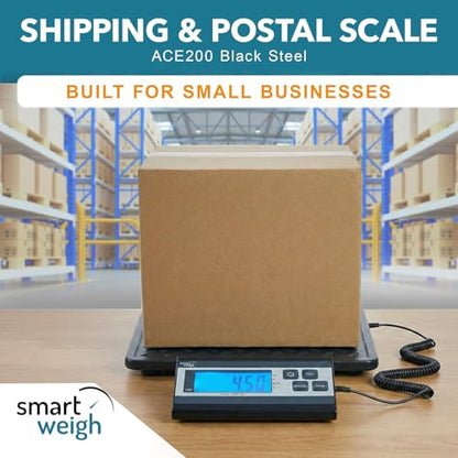 Smart Weigh Digital Shipping Scale, 440 lb x 1 oz, Black Steel Platform - color: 440 lbs Stamping