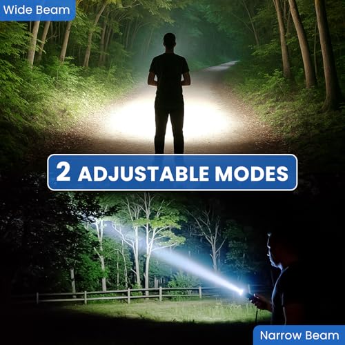 Rechargeable LED 99,000 Flashlights High Lumens 2-Pack Bright Flash Light