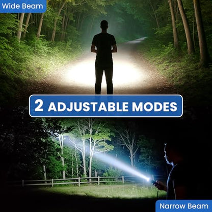 Rechargeable LED 99,000 Flashlights High Lumens 2-Pack Bright Flash Light