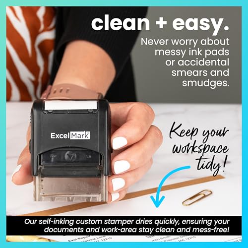 ExcelMark First Class Self Inking Rubber Stamp - Red Ink - color: First Class