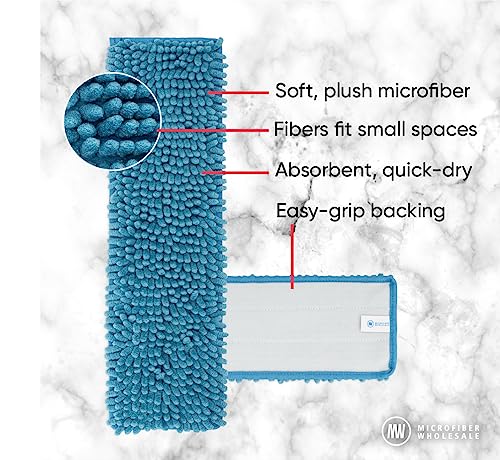 18" Mucho Mop Microfiber System - Mops for Floor Cleaning - Hardwood Floor Mop for Tile, Laminate, Wood, Vinyl Floors | Washable Pads | Dry & Wet Mopping - size: 18" Kit
