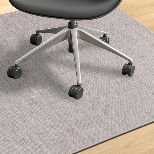Office Chair Mat for Hardwood Floors,Thick Rubber Mat – Heavy Duty Anti-Slip Protection for Rolling Chairs, Home Office Desk Rug (Beige, 36"×48")