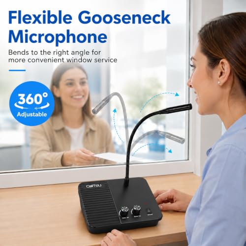 CallToU Window Intercom Speaker System Microphone for Business Counter Desk - color: Black 11