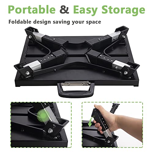 Aluminum RV Step Stool, 4-Level Adjustable Folding, Black - color: Black