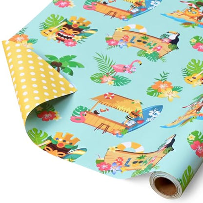 WERNNSAI Hawaiian Aloha Wrapping Paper - 33 ft Hawaii Birthday Gift Wrap - color: Aloha