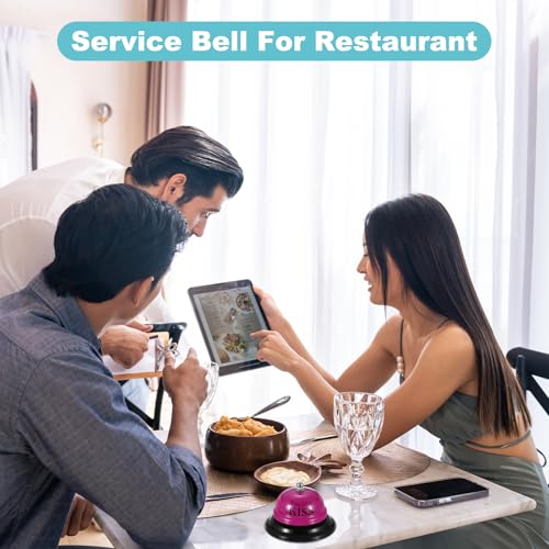 PATIKIL Desk Bell, 3.3" Service Call Bell Ringing, KISS, Rose Red - color: Rose Red(kiss)