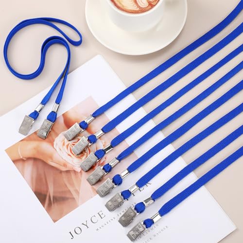Patelai 400 Pack Double Clip Lanyards Bulk Face Mask Lanyards, Blue - color: Blue