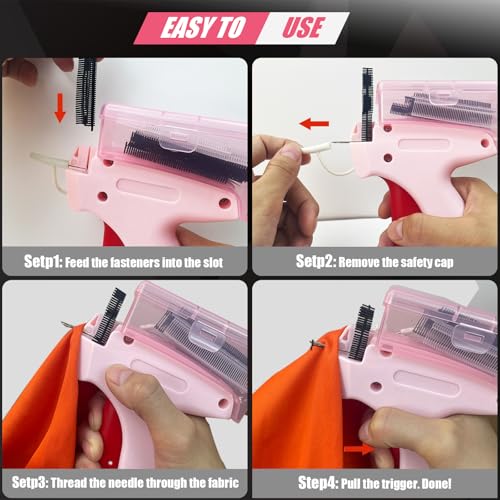 BLEDS Pink Stitch Gun for Clothes Quick Clothing Fixer Hemming Sewing Tool