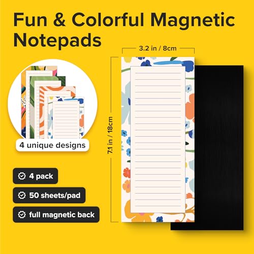 X-bet MAGNET Magnetic Notepads for Fridge, 4 Pads x 50 Sheets, Grocery List - color: Notepads 200 pcs