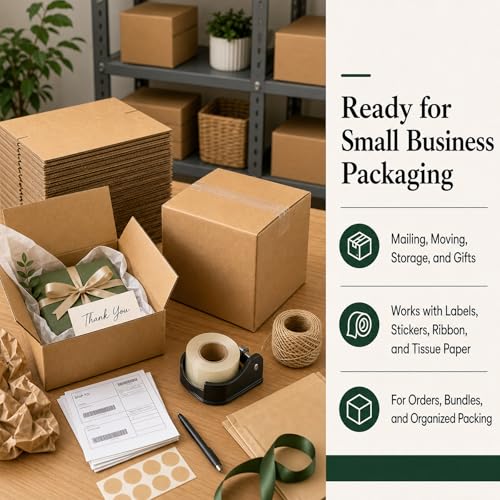 9x9x9 Brown Kraft Shipping Boxes for Small Business, 20 Pack - size: 9x9x9 Inch