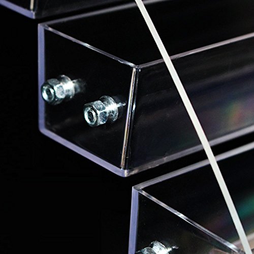 MineDecor 12 Piece Plastic Sunglasses Organizer Clear Eyeglasses Display Case 6 Tier Eyewear Storage Tray Box For Glasses Tabletop Holder Stand - size: 6t