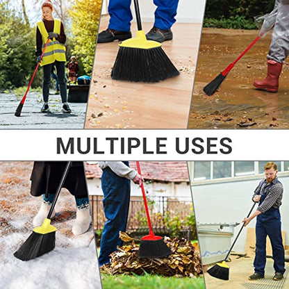 WILLBOND 20 Pcs Brooms Bulk for Indoor Outdoor 54 Inch, Red, Yellow - color: Red,yellow