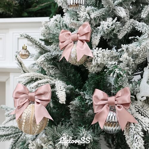 Pre-Tied Dusty Rose Bows with Twist Ties 3.5 Inch, 24 Pack - color: Dusty Rose