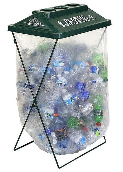 Zero Waste Event Trash and Recycling System | Portable Plastic Bottles Recycling | Great for Events, Festivals, Schools - 5 Pack - Green - color: Green, style: Plastic Bottles