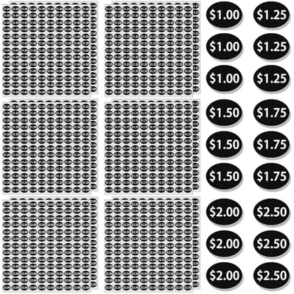 HINZIC 1560pcs Vending Machine Price Labels, 12 Sheets, Black