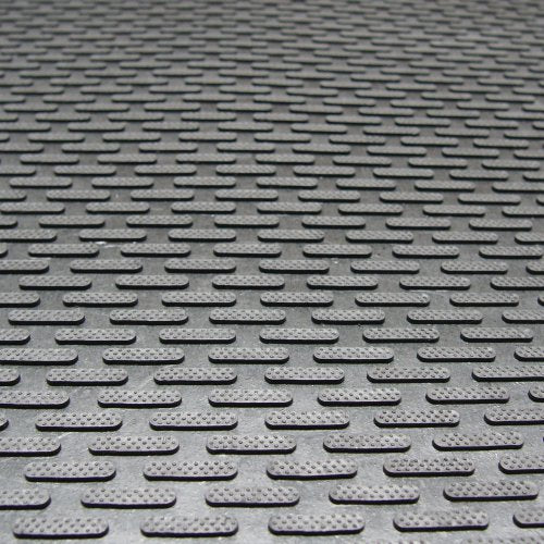 Rubber-Cal "Dura-Scraper Linear" Commercial Rubber Entrance Door Mat - 3/8 in x 3 ft x 5 ft - Black - size: 60"L x 36"W x 0.3"Th