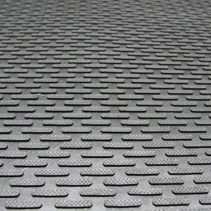 Rubber-Cal "Dura-Scraper Linear" Commercial Rubber Entrance Door Mat - 3/8 in x 3 ft x 5 ft - Black - size: 60"L x 36"W x 0.3"Th