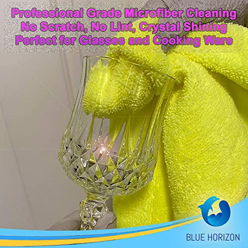 Blue Horizon Microfiber Cleaning Towels, Pack of 24, Ultra Soft Plush Washcloth, All Purpose Premium Microfiber Detailing Cleaning Cloths Reusable Shop Towels (16" x 16", Gold) - color: Gold