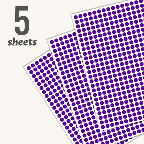 1/4" Purple Dot Stickers Small Tiny Mini Little Circle Stickers - color: Purple, size: 1/4 INCH