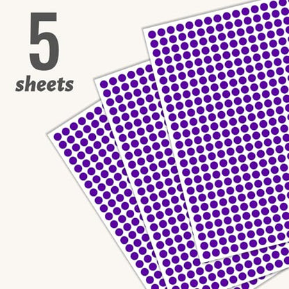 1/4" Purple Dot Stickers Small Tiny Mini Little Circle Stickers - color: Purple, size: 1/4 INCH