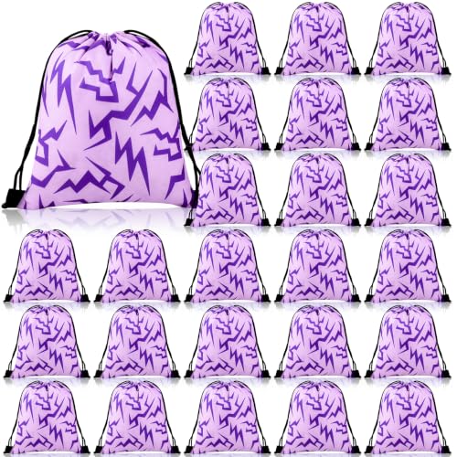 Abbylike 24 Pcs Kpop Purple Party Favor Drawstring Bags Birthday Gifts - style: Purple Lightning
