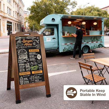 Magnetic Portable A-Frame Chalkboard Signs, 40" × 20", Brown - color: Aa-portable-brown