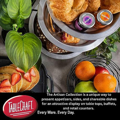 Tablecraft Artisan Rectangular Wire Basket 9 x 6in - Case of 6 | Serving, Bread, Chip, Food, Burger Basket by TableCraft - size: 9.1 by 6.1 Inches