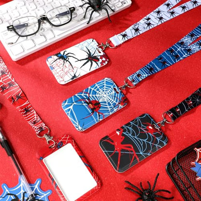 Liliaafar 4 Pcs Spider Badge Reel Lanyard with ID Card for Teachers Student - style: Spider Style