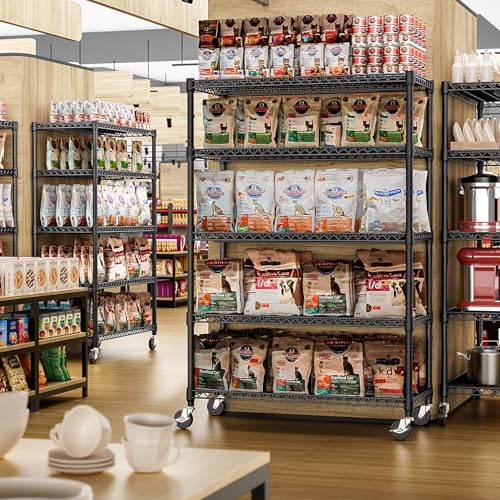IZEUK Garage Shelving Wide Storage Shelves 5 Tier Metal Shelves 4000 LBS Heavy Duty Adjustable Utility Shelf Rack Black 23.6" D x 53.1" W x 73.6" H - color: Black, size: 5 Tier, 23.6" D x 53.1" W x 73.6" H