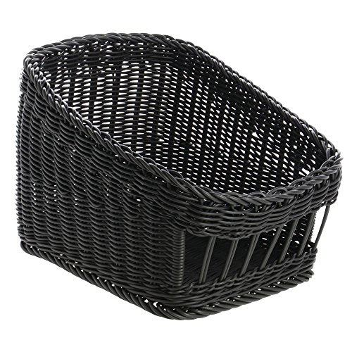 HUBERT Wicker Tapered Storage Basket Black - 11 3/4" L x 15 3/4" W x 6 3/4" to 10 5/8" H