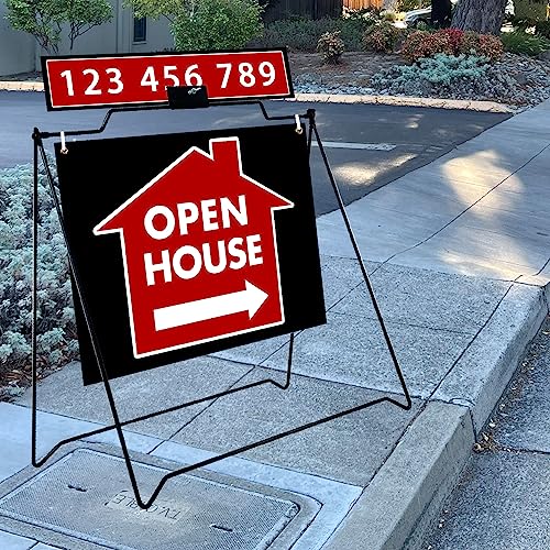 BLACK A Frame Stand 24"x18" Real Estate Agent Sidewalk Sign (Stand Only) (6 UNIT)