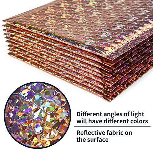 30Pcs 7x11Inch Holographic Bubble Mailers Self Seal Padded Envelopes Silver Gold - color: Gold