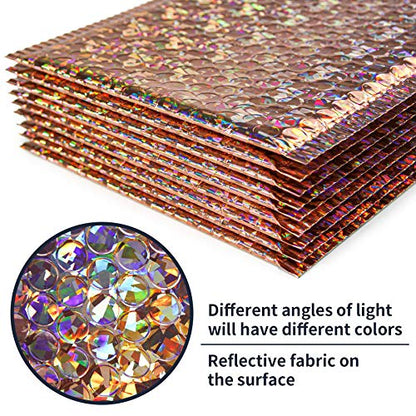 30Pcs 7x11Inch Holographic Bubble Mailers Self Seal Padded Envelopes Silver Gold - color: Gold