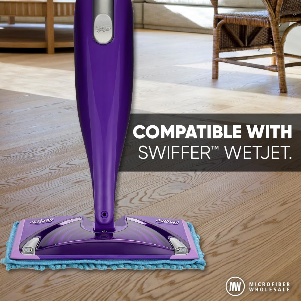 10" Dry & Wet Mucho Mop Pads - Compatible with Swiffer Wet Jet - Replacement Flat Mop Heads - Reusable & Washable Microfiber Pads, 2 Pack - size: 10" Pad