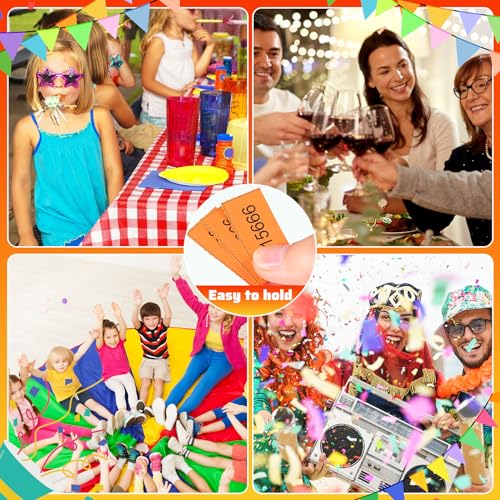 Kosiz 504 Pcs Raffle Tickets Basket Auction 10 Bid Numbers, Orange - color: Orange