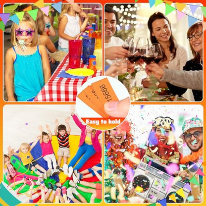 Kosiz 504 Pcs Raffle Tickets Basket Auction 10 Bid Numbers, Orange - color: Orange