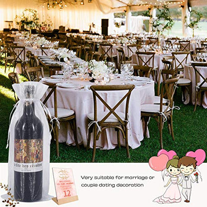 HRX Package 30pcs Mesh Organza Wine Bags for Gift Giving (White) - color: White