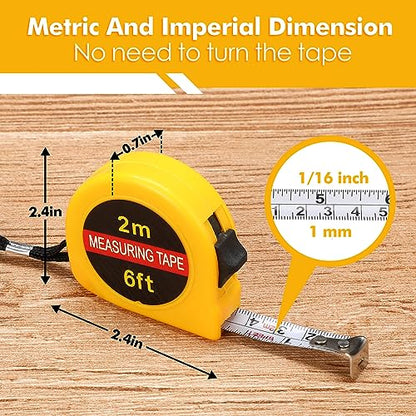 Copkim 50 Pcs 6 ft Mini Tape Measure Retractable Bulk,Yellow - color: Yellow