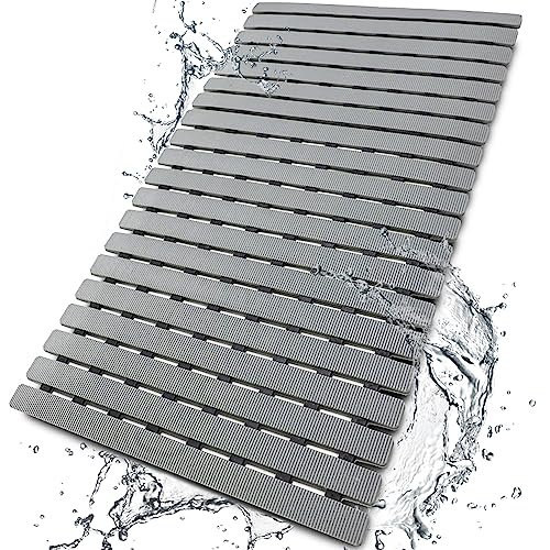 BEMISO Shower Mat Non Slip Bathtub Mat 27.5 x 15.7 Inch Bath Mat for Tub - color: Gray, size: 27.5 x 15.7 inches