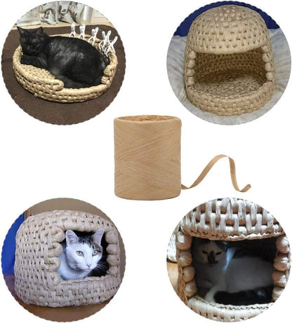 Tenn Well 218yd 1/4" Natural Raffia Ribbon for Gift Wrapping - color: Natural