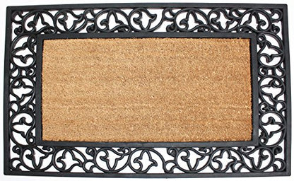 DII Rubber Doormats Collection All Weather, 24x40, Scroll - color: Scroll, size: 2' x 3'4" (Rectangular)